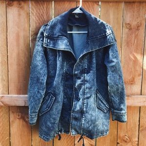 90’s style oversized acid wash denim jacket